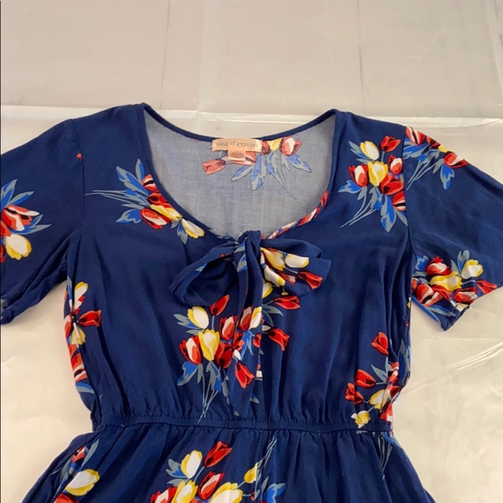 Band of Gypsies navy blue floral hawaiian romper S